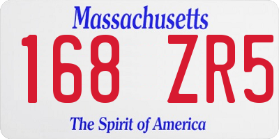 MA license plate 168ZR5