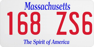 MA license plate 168ZS6