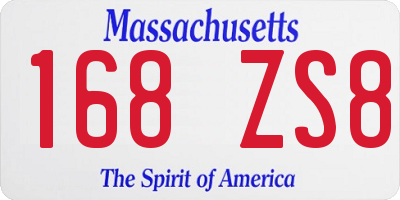 MA license plate 168ZS8