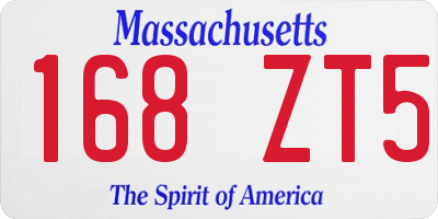 MA license plate 168ZT5