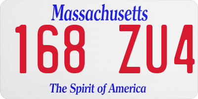 MA license plate 168ZU4