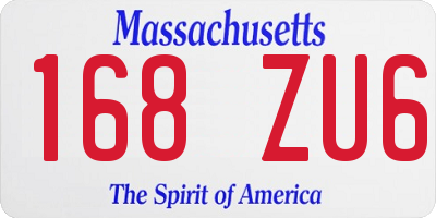 MA license plate 168ZU6