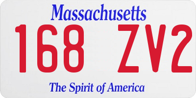 MA license plate 168ZV2