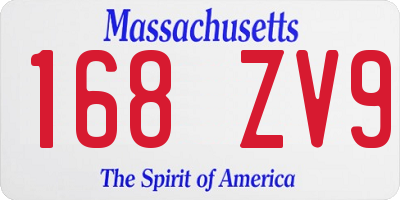 MA license plate 168ZV9