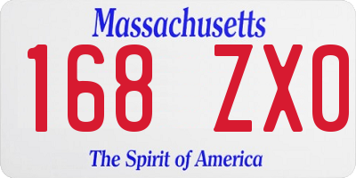 MA license plate 168ZX0