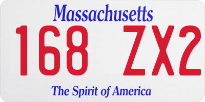 MA license plate 168ZX2