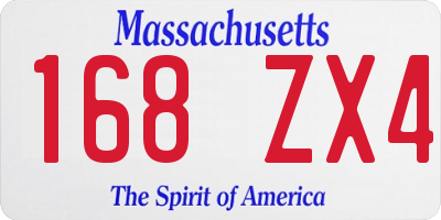 MA license plate 168ZX4