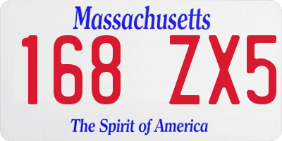 MA license plate 168ZX5
