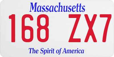 MA license plate 168ZX7