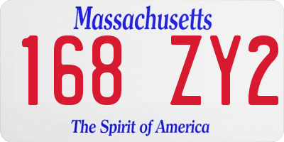 MA license plate 168ZY2