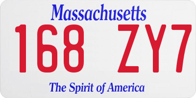 MA license plate 168ZY7