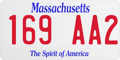 MA license plate 169AA2
