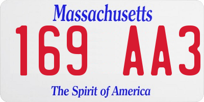 MA license plate 169AA3