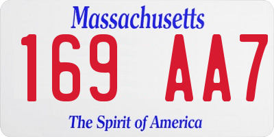 MA license plate 169AA7