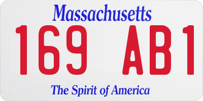 MA license plate 169AB1