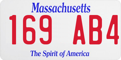 MA license plate 169AB4
