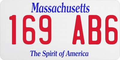 MA license plate 169AB6