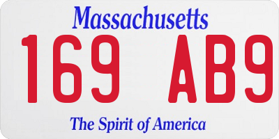 MA license plate 169AB9