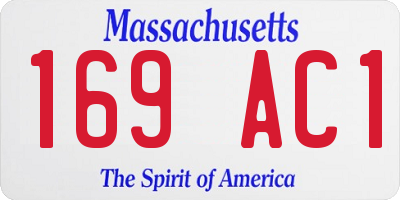MA license plate 169AC1