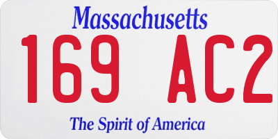 MA license plate 169AC2