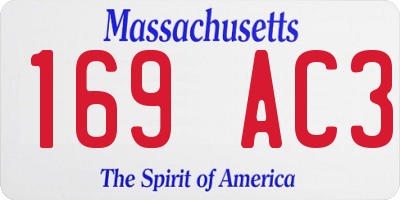 MA license plate 169AC3
