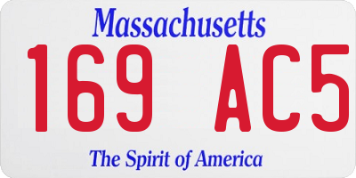 MA license plate 169AC5