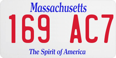 MA license plate 169AC7