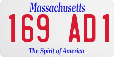 MA license plate 169AD1