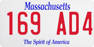 MA license plate 169AD4