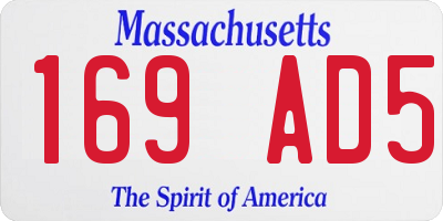 MA license plate 169AD5