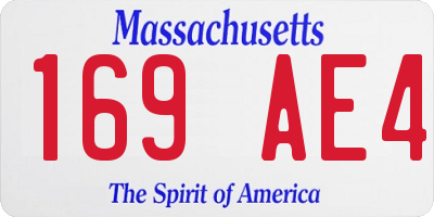 MA license plate 169AE4