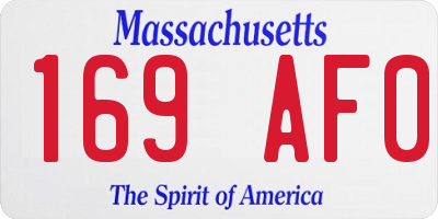 MA license plate 169AF0