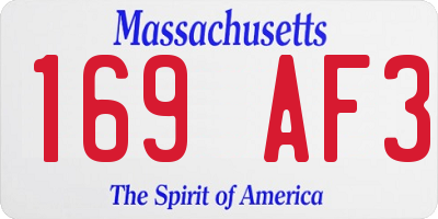 MA license plate 169AF3