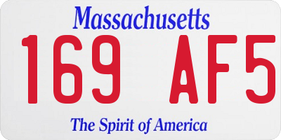 MA license plate 169AF5