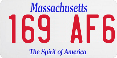 MA license plate 169AF6