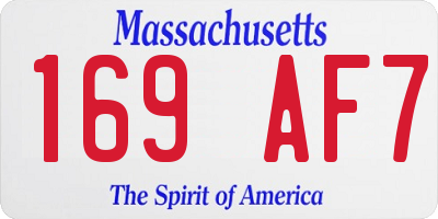 MA license plate 169AF7