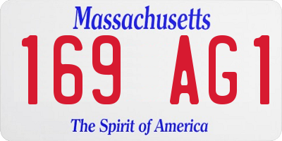 MA license plate 169AG1