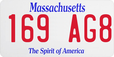 MA license plate 169AG8