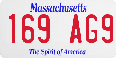MA license plate 169AG9