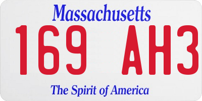 MA license plate 169AH3