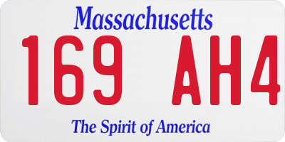 MA license plate 169AH4