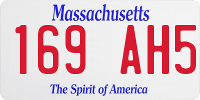 MA license plate 169AH5