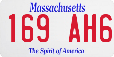 MA license plate 169AH6
