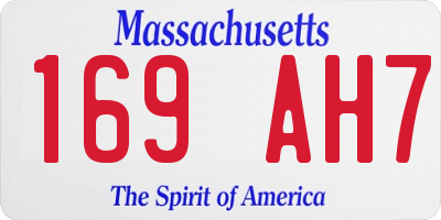 MA license plate 169AH7