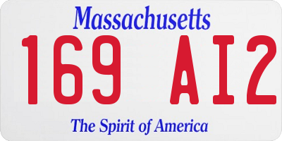 MA license plate 169AI2