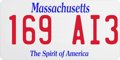MA license plate 169AI3