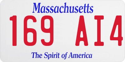 MA license plate 169AI4