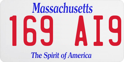 MA license plate 169AI9