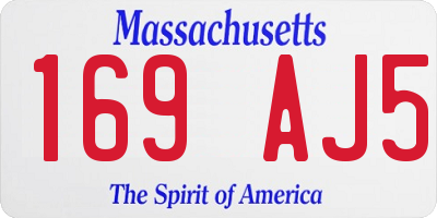 MA license plate 169AJ5