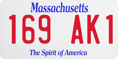 MA license plate 169AK1